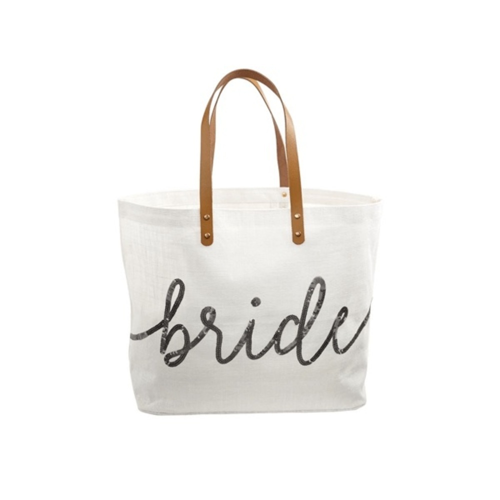 Nwt SILVER SEQUIN BRIDE TOTE lg1